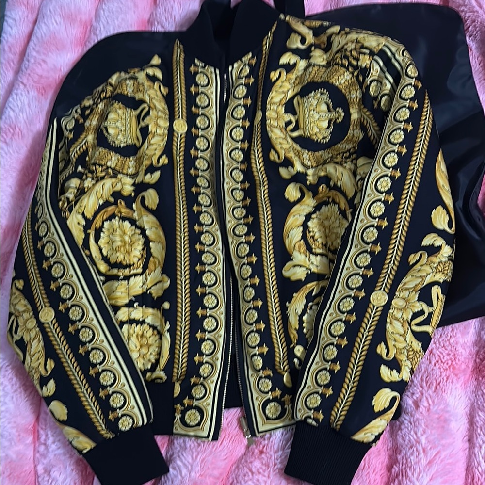 Versace Black Jacket with Gold Accents
